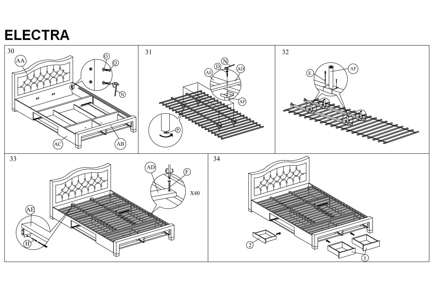 Pat tapitat cu stofa, cu 4 sertare Eleadora Velvet Verde Inchis, 200 x 160 cm (1)
