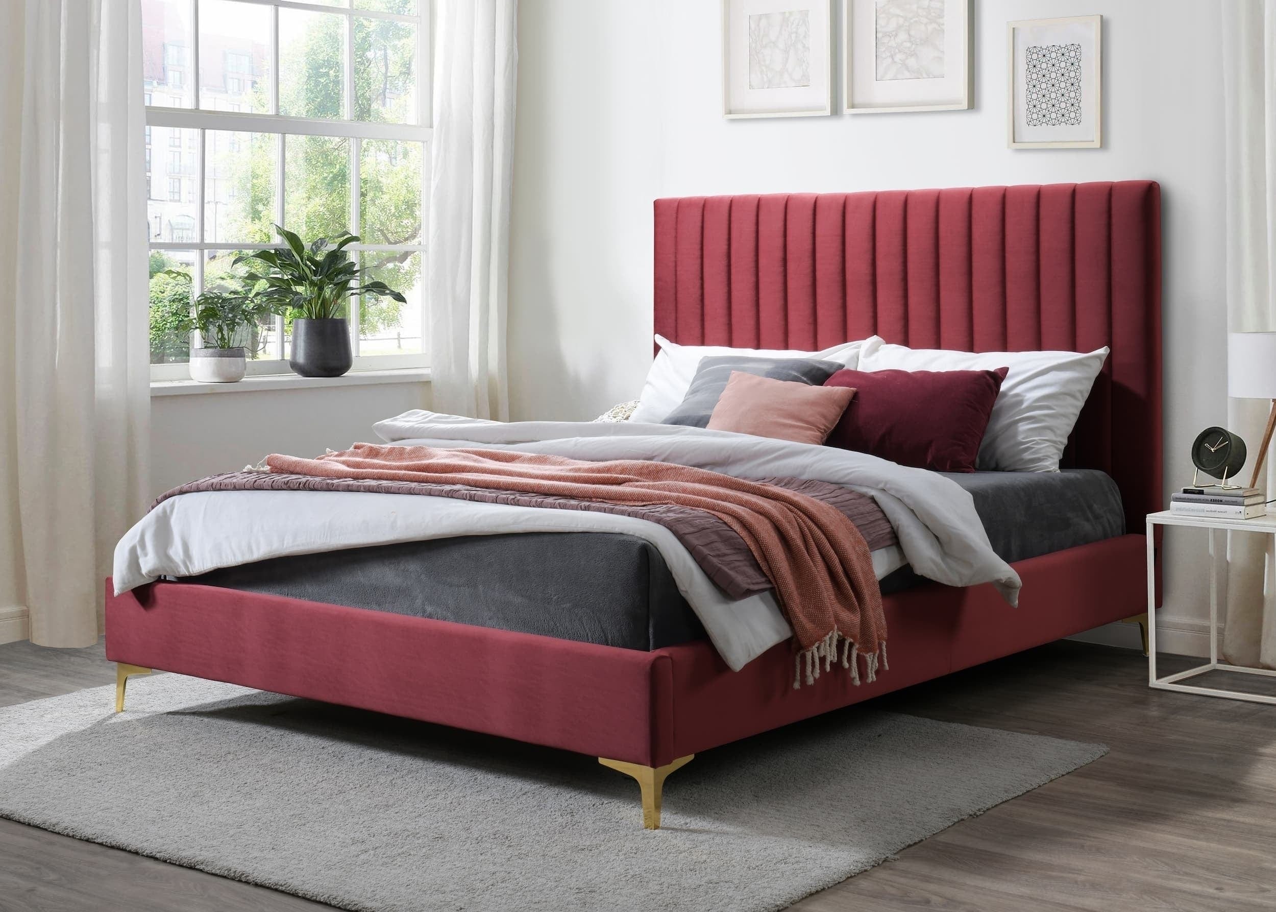 Pat tapitat cu stofa Cydney Velvet Burgundy & SMPBBT-61012-PAT-CYDNEY-BURGUNDY