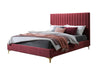 Pat tapitat cu stofa Cydney Velvet Burgundy (1)