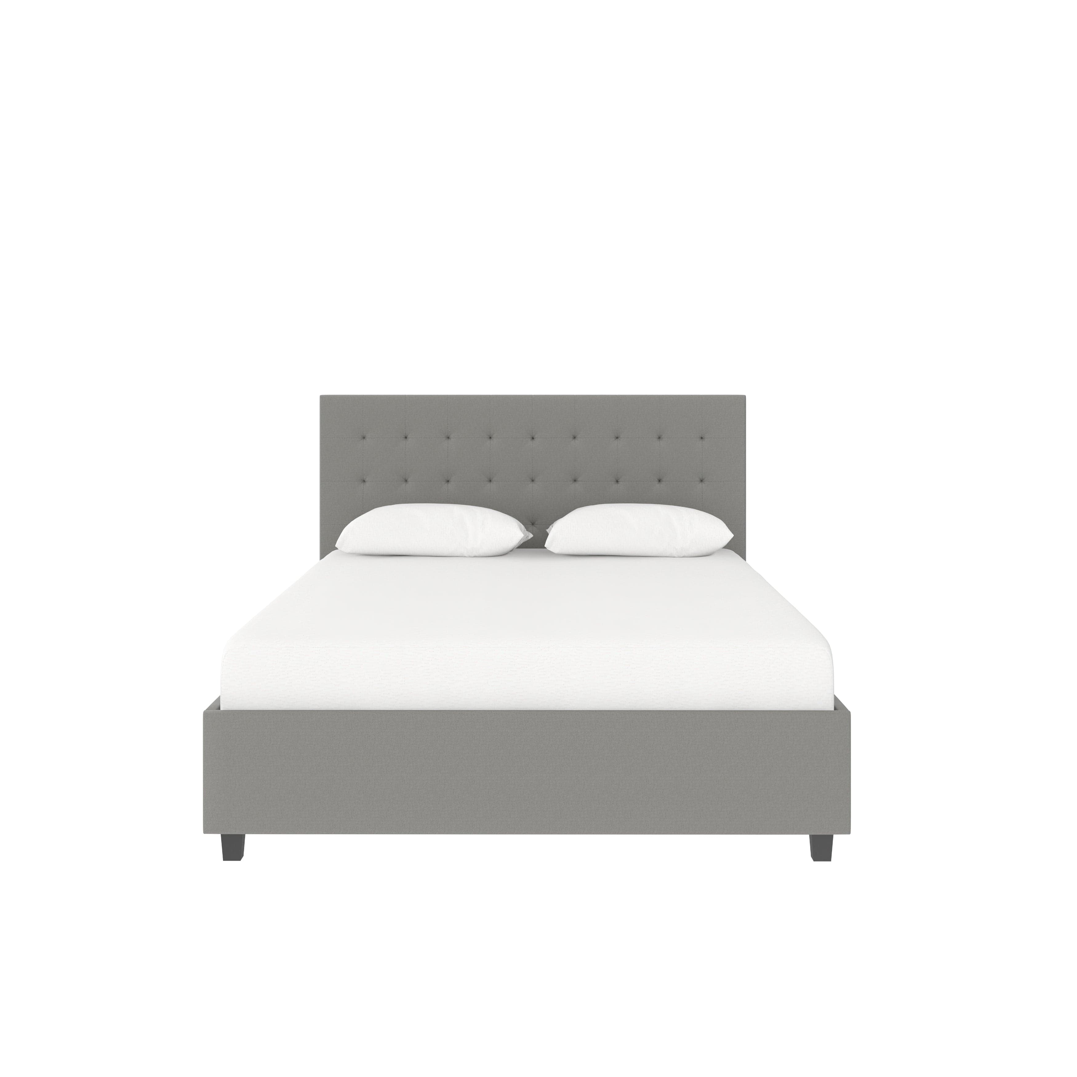 Dorel Home Pat tapitat cu stofa Gri Emily