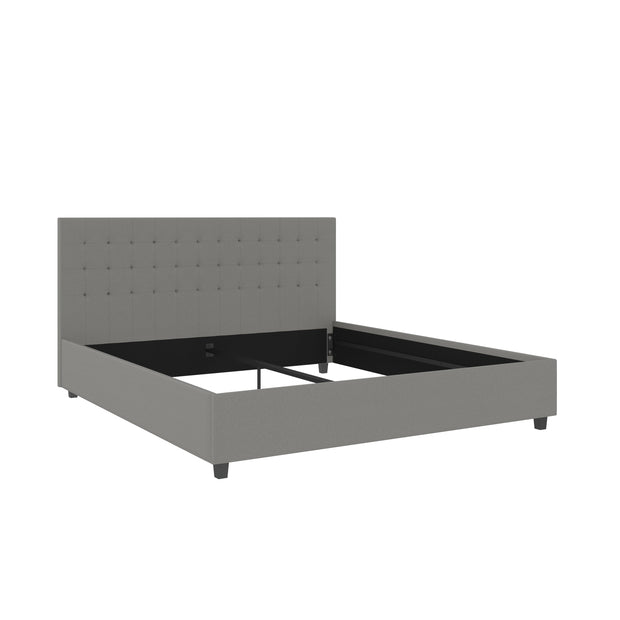 Dorel Home 200 x 180 cm Pat tapitat cu stofa Gri Emily