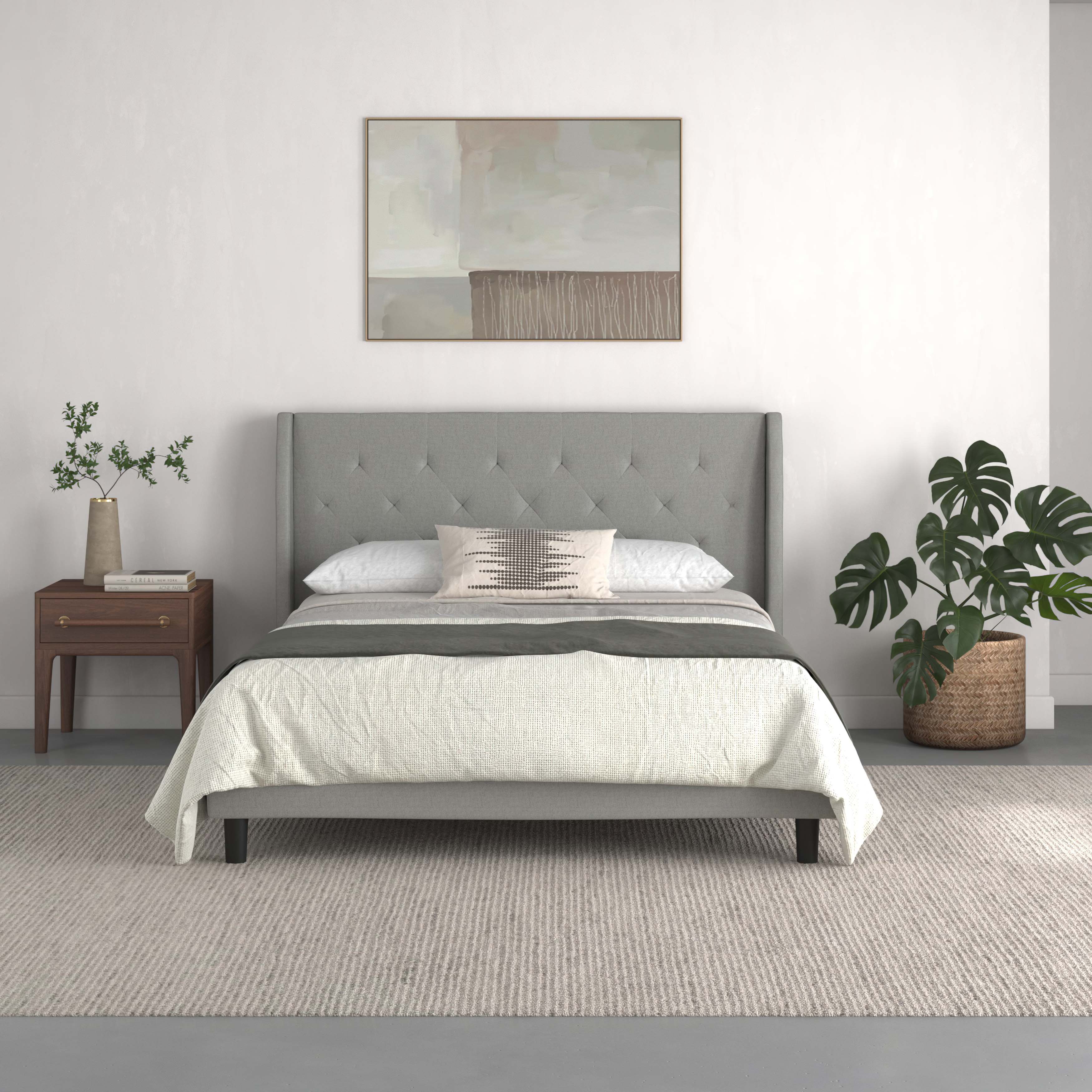 Dorel Home Pat tapitat cu stofa Gri Her Majesty