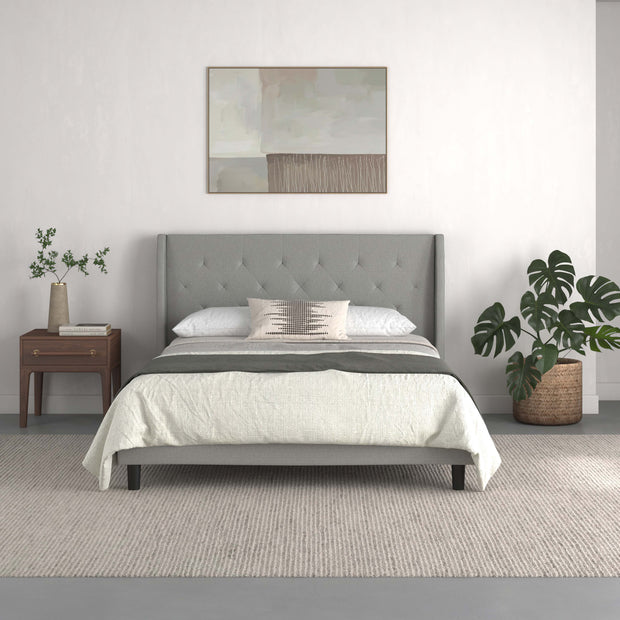 Dorel Home Pat tapitat cu stofa Gri Her Majesty