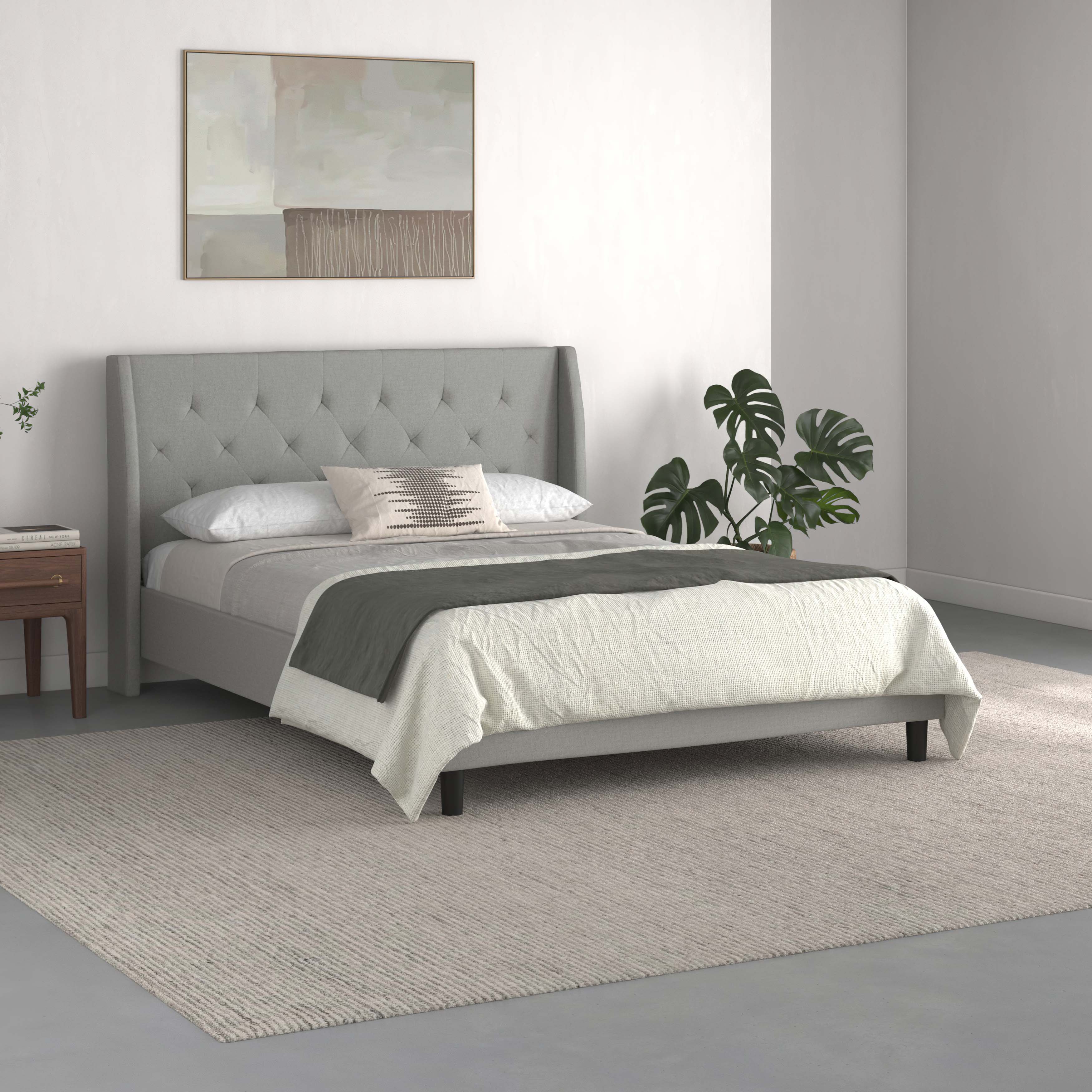 Dorel Home Pat tapitat cu stofa Gri Her Majesty