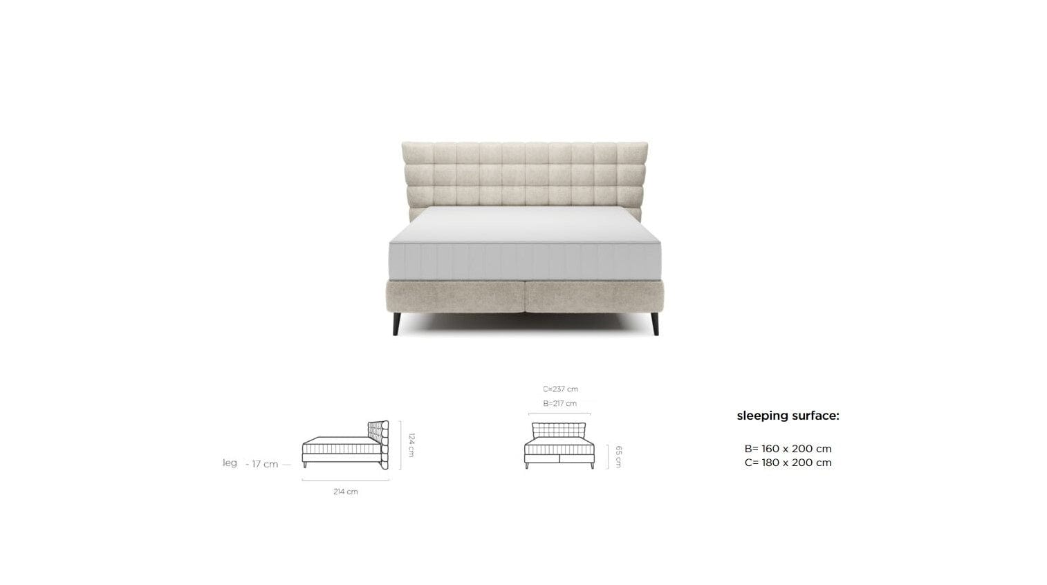 Pat tapitat cu stofa Infimo Crem (8)