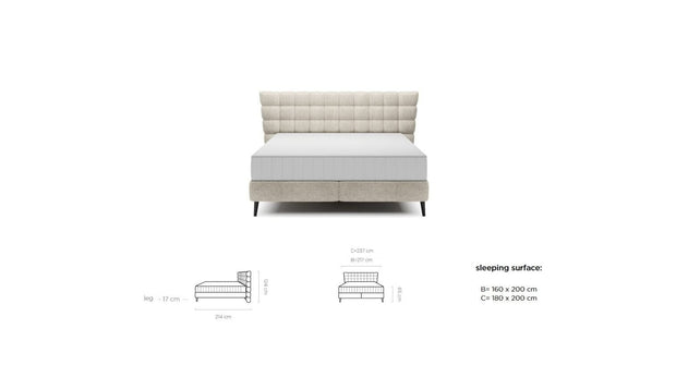 Pat tapitat cu stofa Infimo Crem (8)