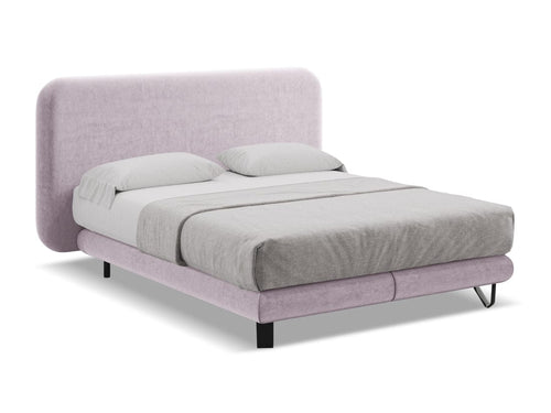 Makamii 200 x 140 cm Pat tapitat cu stofa, saltea inclusa, Ilima Velvet C6 Lila