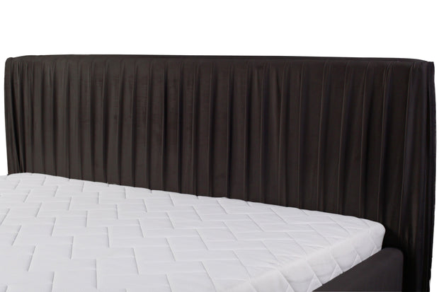 Pat tapitat cu stofa, Somiera Rabatabila cu spatiu de depozitare, Gaya Lux II Velvet Maro (2)