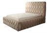 Pat tapitat cu stofa, Somiera Rabatabila cu spatiu de depozitare, Osaka Lux III Velvet Crem