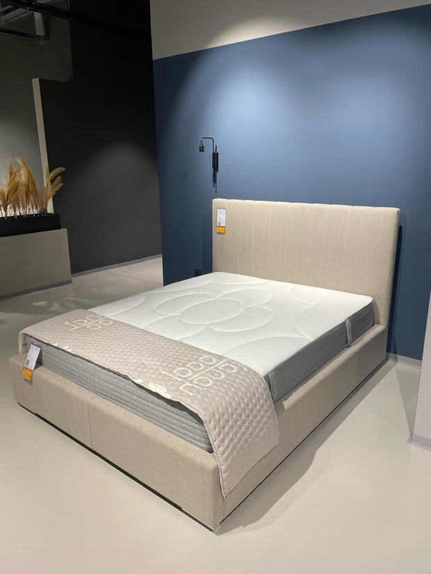 Pat tapitat cu Stofa, Somiera Rabatabila si Spatiu de Depozitare, Naomi Grej, 200 x 160 cm (1)