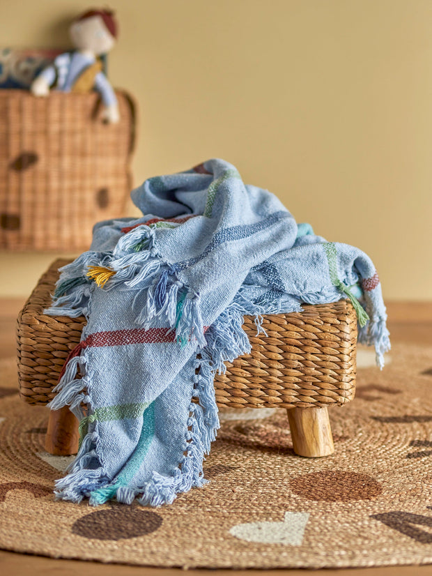 Patura decorativa din bumbac Frey Albastru, 160 x 130 cm (4)