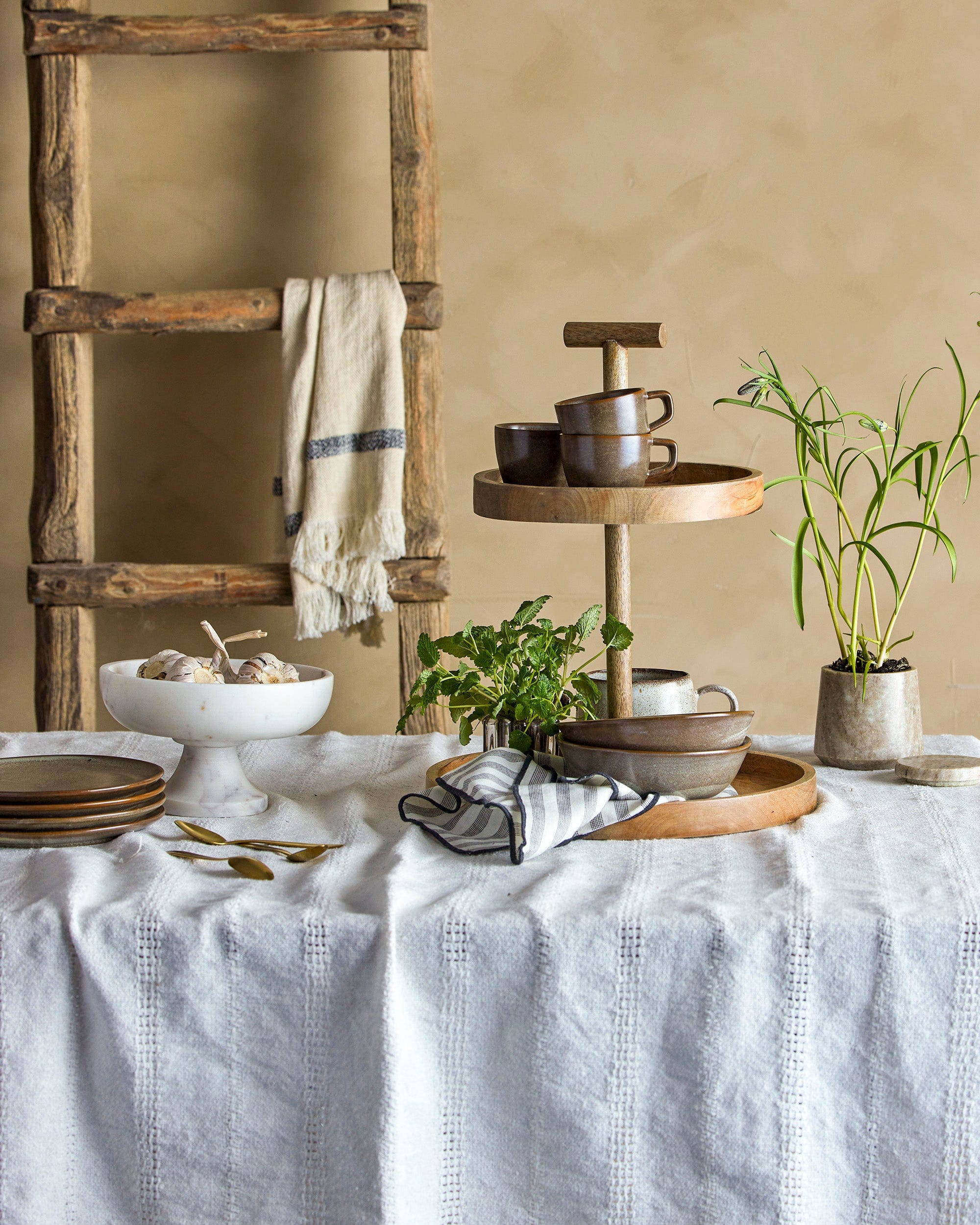 Patura decorativa din bumbac Niccoline Alb, 150 x 130 cm (4)