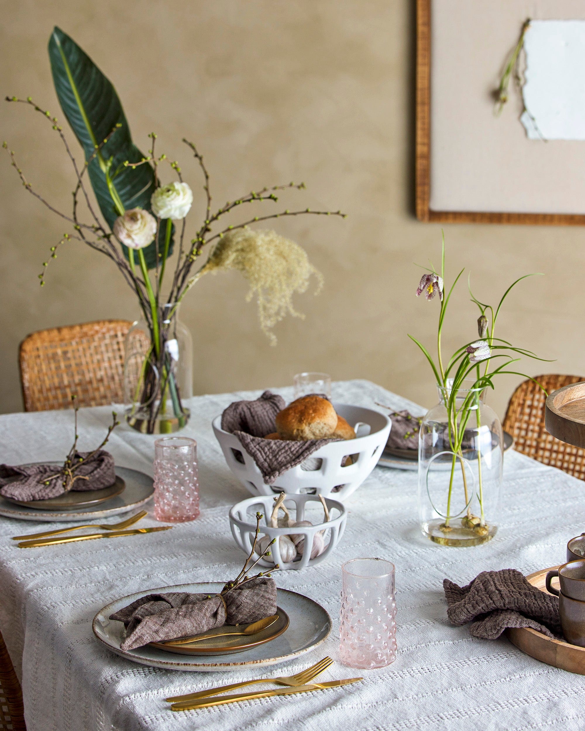 Patura decorativa din bumbac Niccoline Alb, 150 x 130 cm (5)