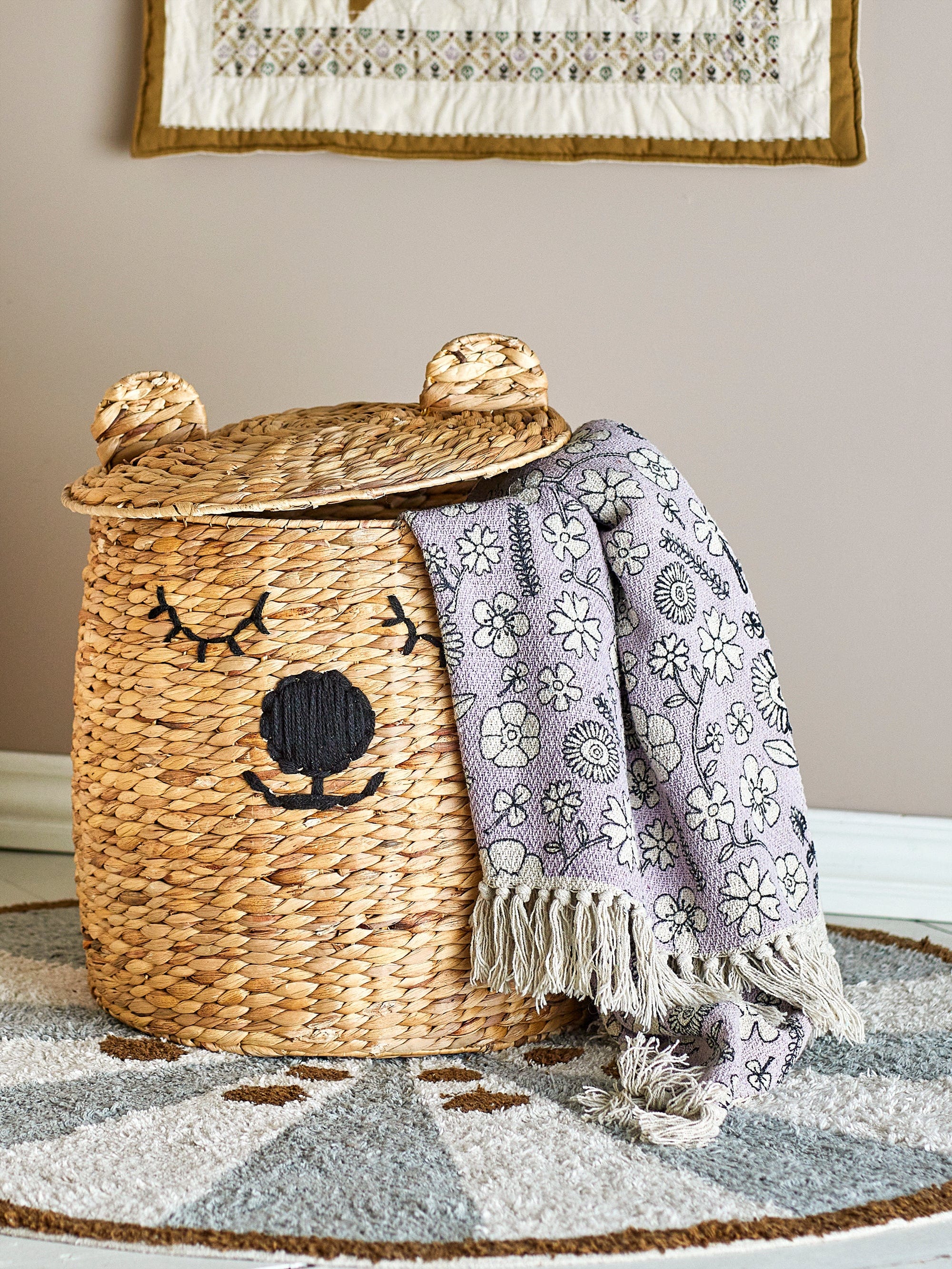 Patura decorativa din bumbac Salli Violet, 160 x 130 cm (3)