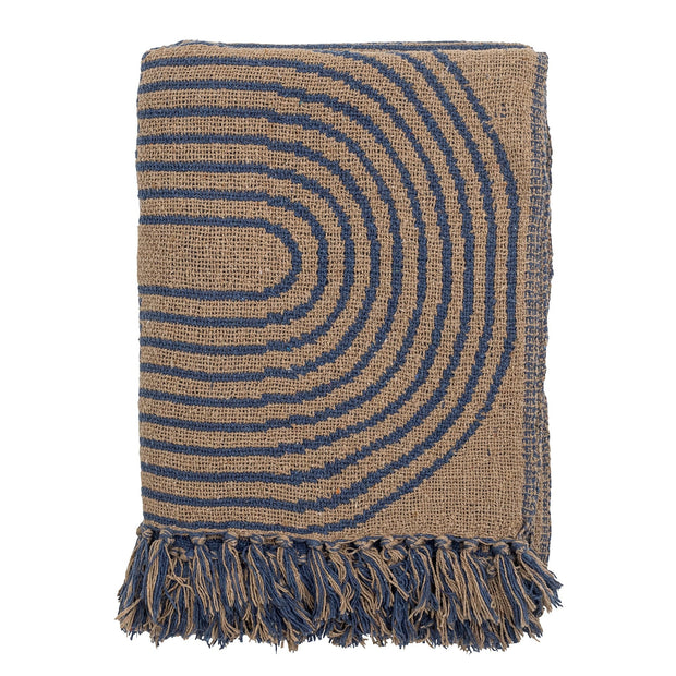 Patura decorativa din bumbac Tiffanie Albastru, 160 x 130 cm (1)