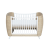 Theo Bebe 60 x 120 cm Patut din lemn si ratan, pentru bebe, Coquillage Alb / Natural
