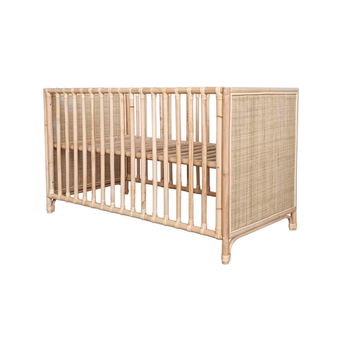 Theo Bebe 60 x 120 cm Patut din lemn si ratan, pentru bebe, Nemo Natural, 60 x 120 cm
