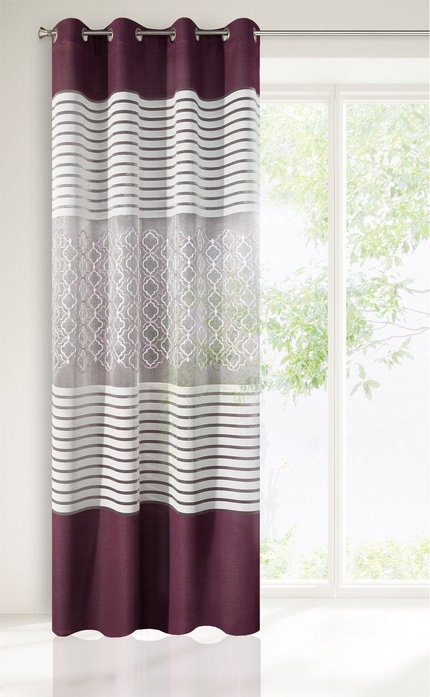 BFSummer Perdea Sandra Alb / Mov, 140 x 250 cm, 1 bucata