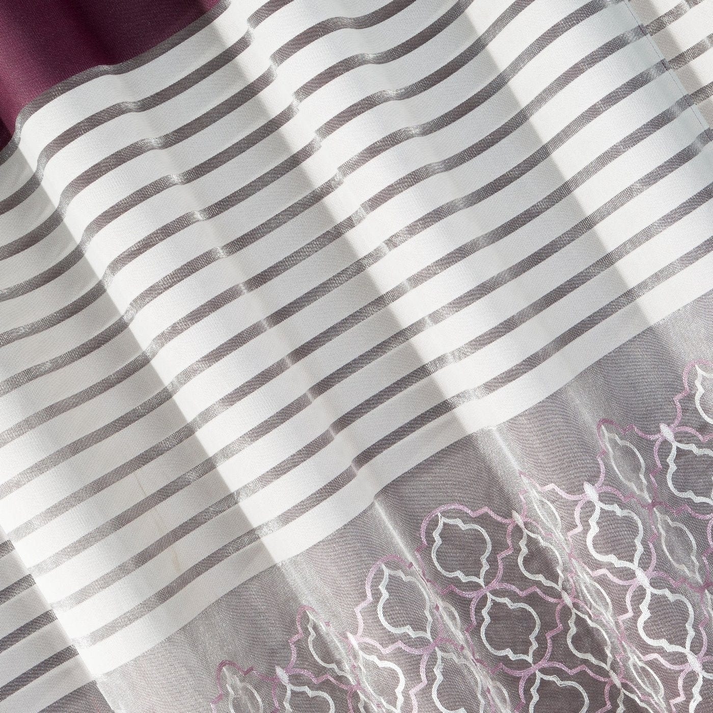 BFSummer Perdea Sandra Alb / Mov, 140 x 250 cm, 1 bucata