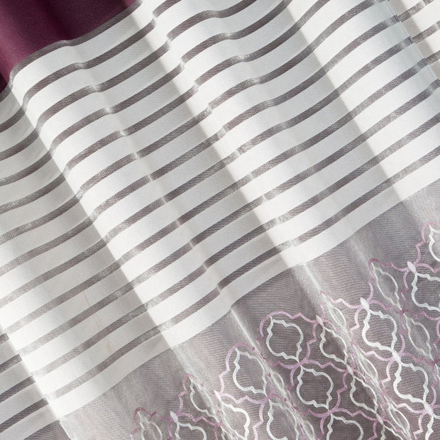 BFSummer Perdea Sandra Alb / Mov, 140 x 250 cm, 1 bucata