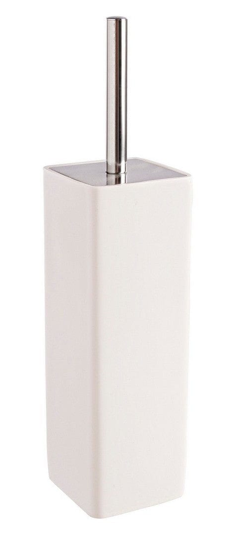 Perie de toaleta cu suport din polirasina, Easy Alb, Ø8,5xH37,5 cm
