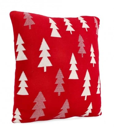 Perna decorativa pentru Craciun Gleam Shiny Alb / Rosu, 45 x 45 cm (1)