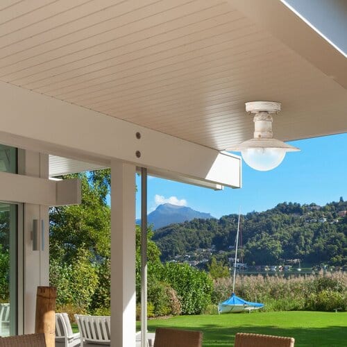 RabaLux Plafoniera exterior Oslo 8739 Alb Antichizathizat / Transparent