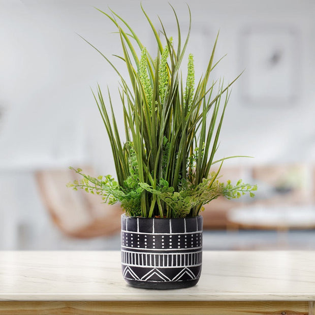 Decoking Planta artificiala in ghiveci, Grassy Verde / Antracit, H47 cm