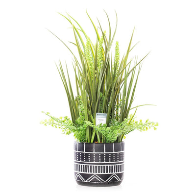 Planta artificiala in ghiveci, Grassy Verde / Antracit, H47 cm