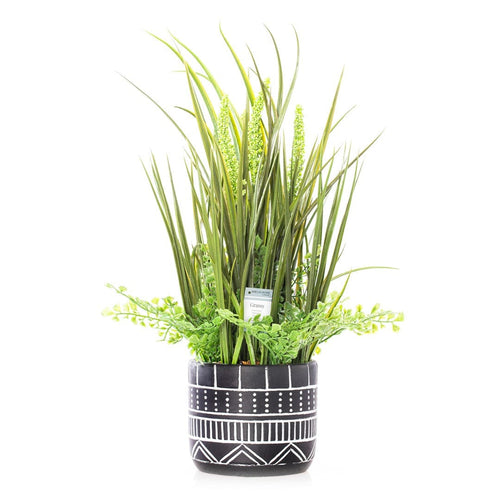 Planta artificiala in ghiveci, Grassy Verde / Antracit, H47 cm