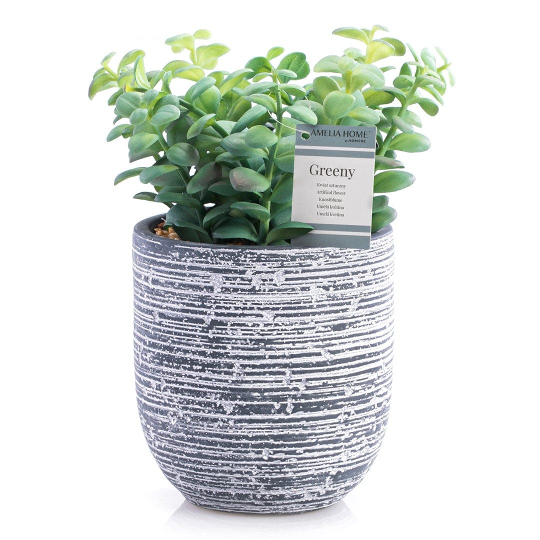 Planta artificiala in ghiveci, Greeny Grafit / Verde, H26,5 cm