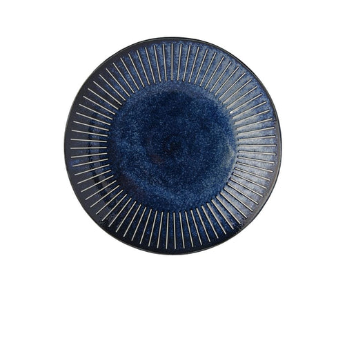 Platou pentru servire, din ceramica, Ridged Bleumarin, Ø25xH3,6 cm