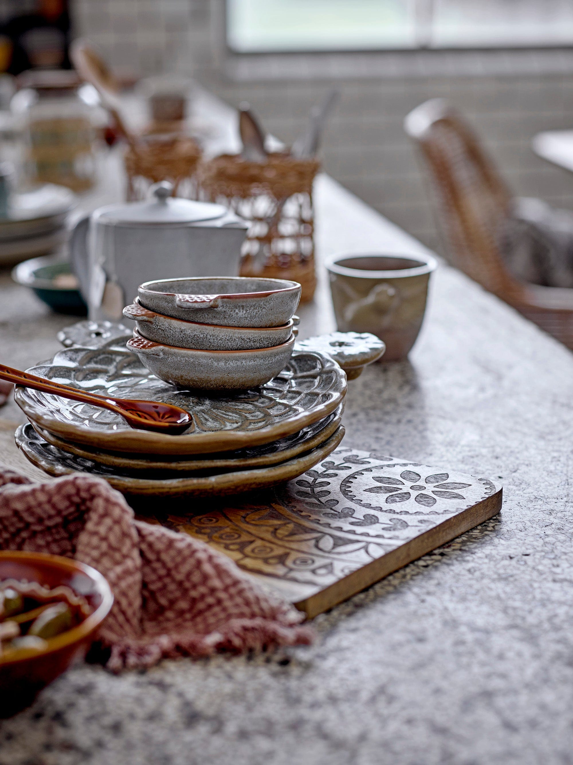 Bloomingville Platou servire din lemn de mango, Vanilla Natural, L43xl23xH1,5 cm