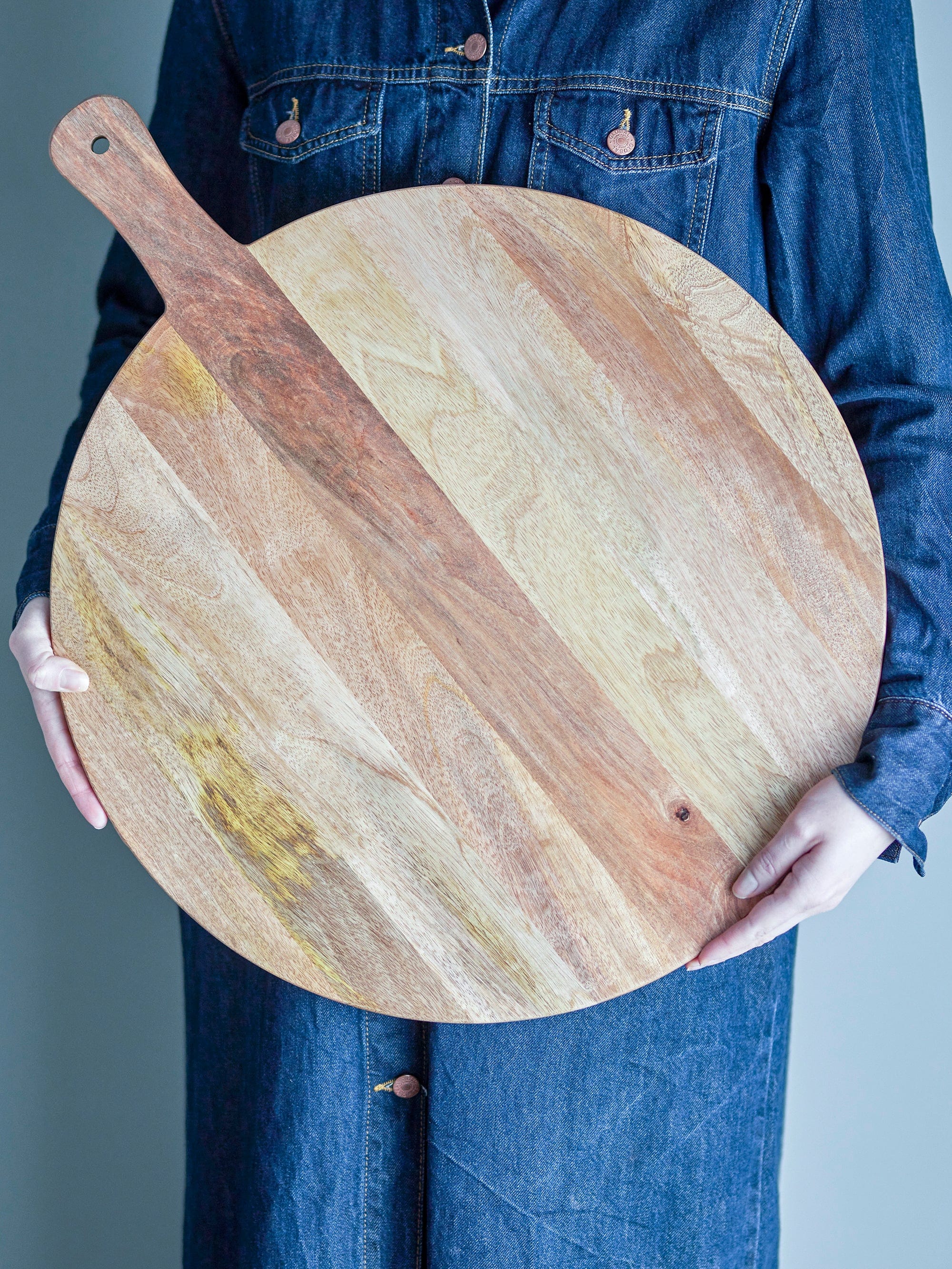 Bloomingville Platou servire pentru pizza, din lemn de mango, Kayse Natural, L58xl45xH1,5 cm