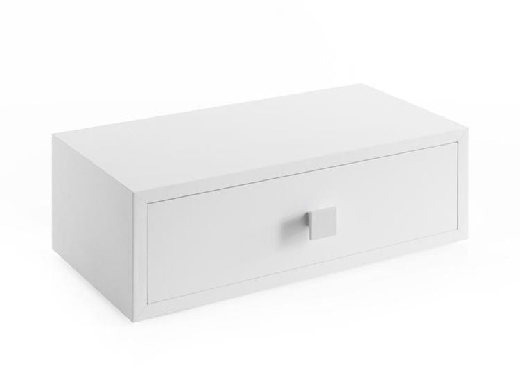 BFSummer Raft de perete suspendat din pal Ringo Alb Mat, l38,5xA19xH13 cm