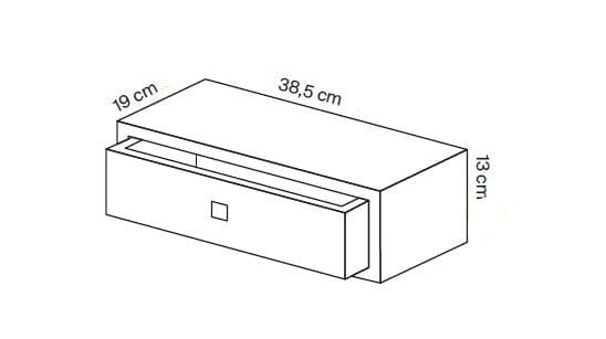 BFSummer Raft de perete suspendat din pal Ringo Alb Mat, l38,5xA19xH13 cm