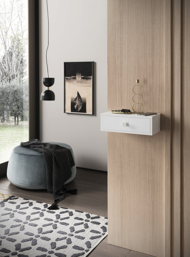 BFSummer Raft de perete suspendat din pal Ringo Alb Mat, l38,5xA19xH13 cm