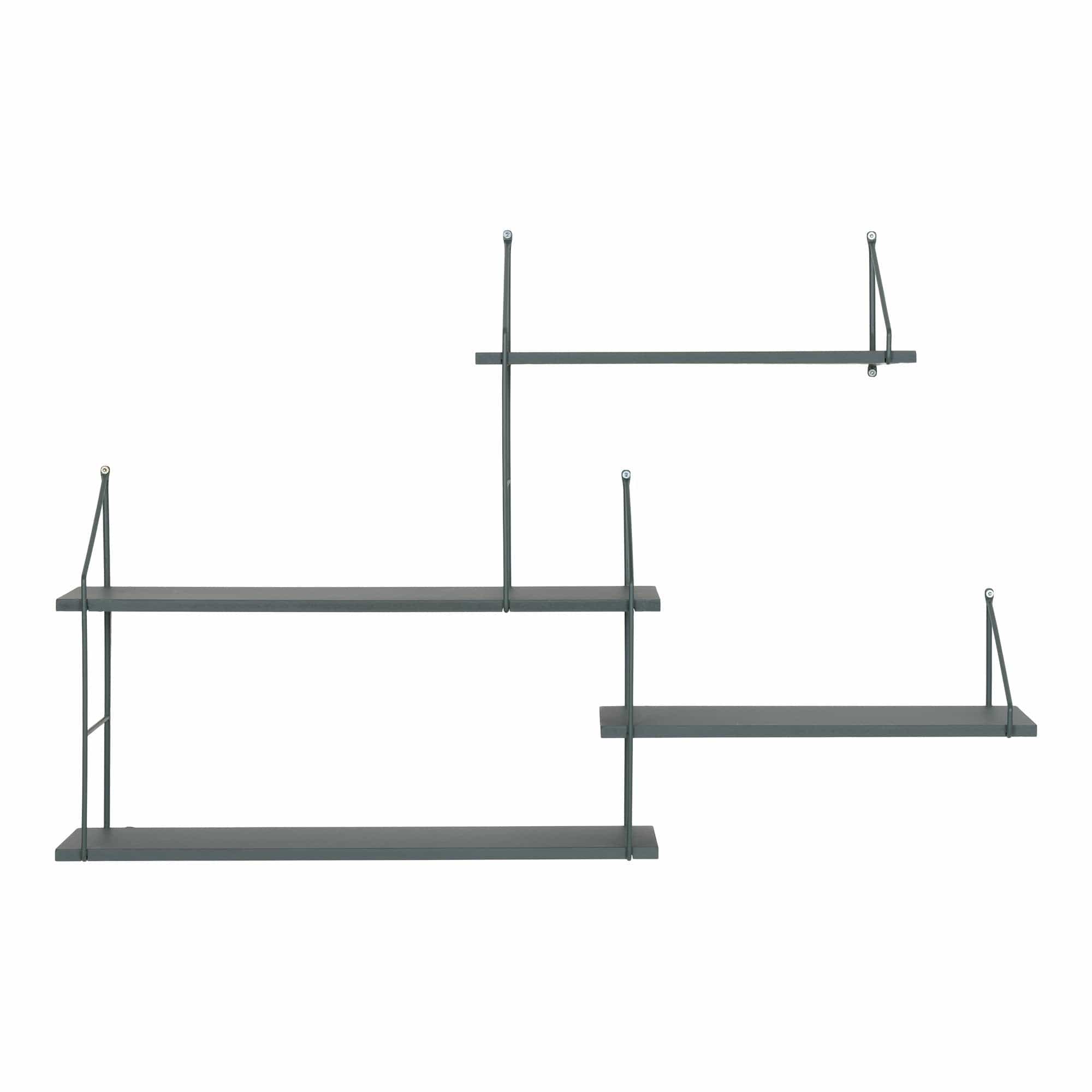Raft suspendat din lemn de Paulownia si metal, Harlem Verde, l35xA15xH60 cm (1)