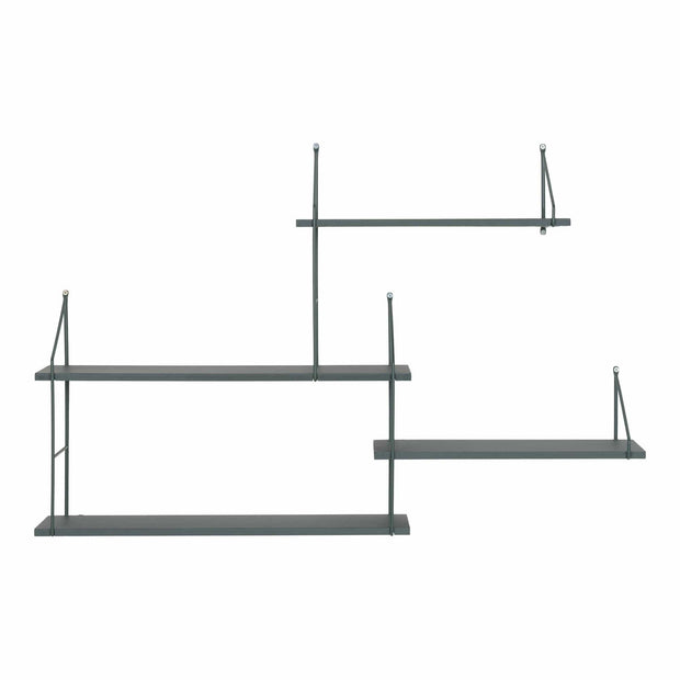 Raft suspendat din lemn de Paulownia si metal, Harlem Verde, l35xA15xH60 cm (1)