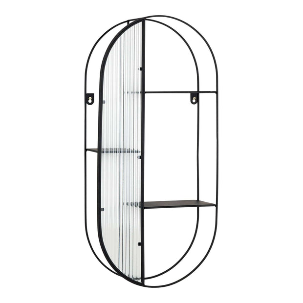 Raft suspendat din metal si sticla, Newcastle Negru, l35xA15xH60 cm (2)