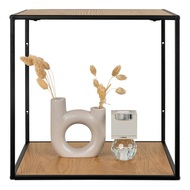 Raft suspendat din pal si metal, Vita Natural / Negru, l35xA15xH60 cm (2)