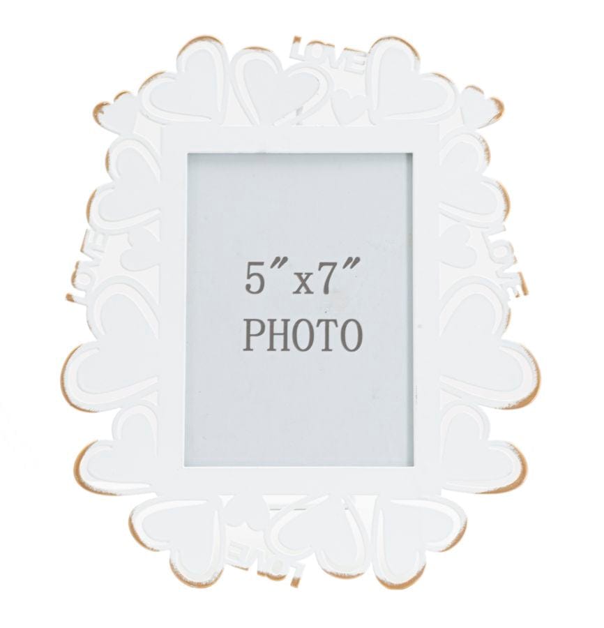 Rama foto decorativa din metal, Glamy Alb / Auriu, 25 x 27,7 cm (1)
