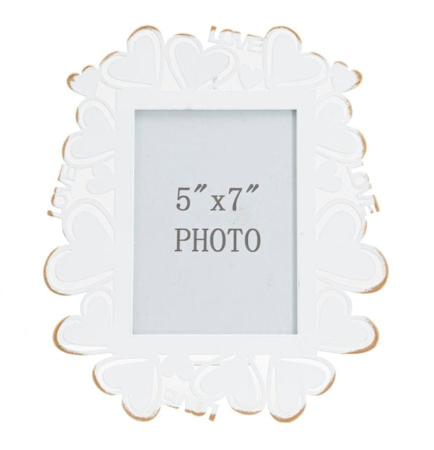 Rama foto decorativa din metal, Glamy Alb / Auriu, 25 x 27,7 cm (1)