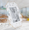 Rama foto decorativa din metal, Glamy Alb / Auriu, 25 x 27,7 cm (4)