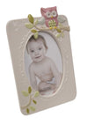 BFSummer Rama foto decorativa, din portelan Owl Bej, 15,8 x 23,9 cm