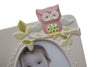 BFSummer Rama foto decorativa, din portelan Owl Bej, 15,8 x 23,9 cm