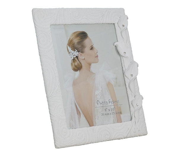 BFSummer Rama foto decorativa din rasina Shiny Bouquet Alb, 28,3 x 31,5 cm