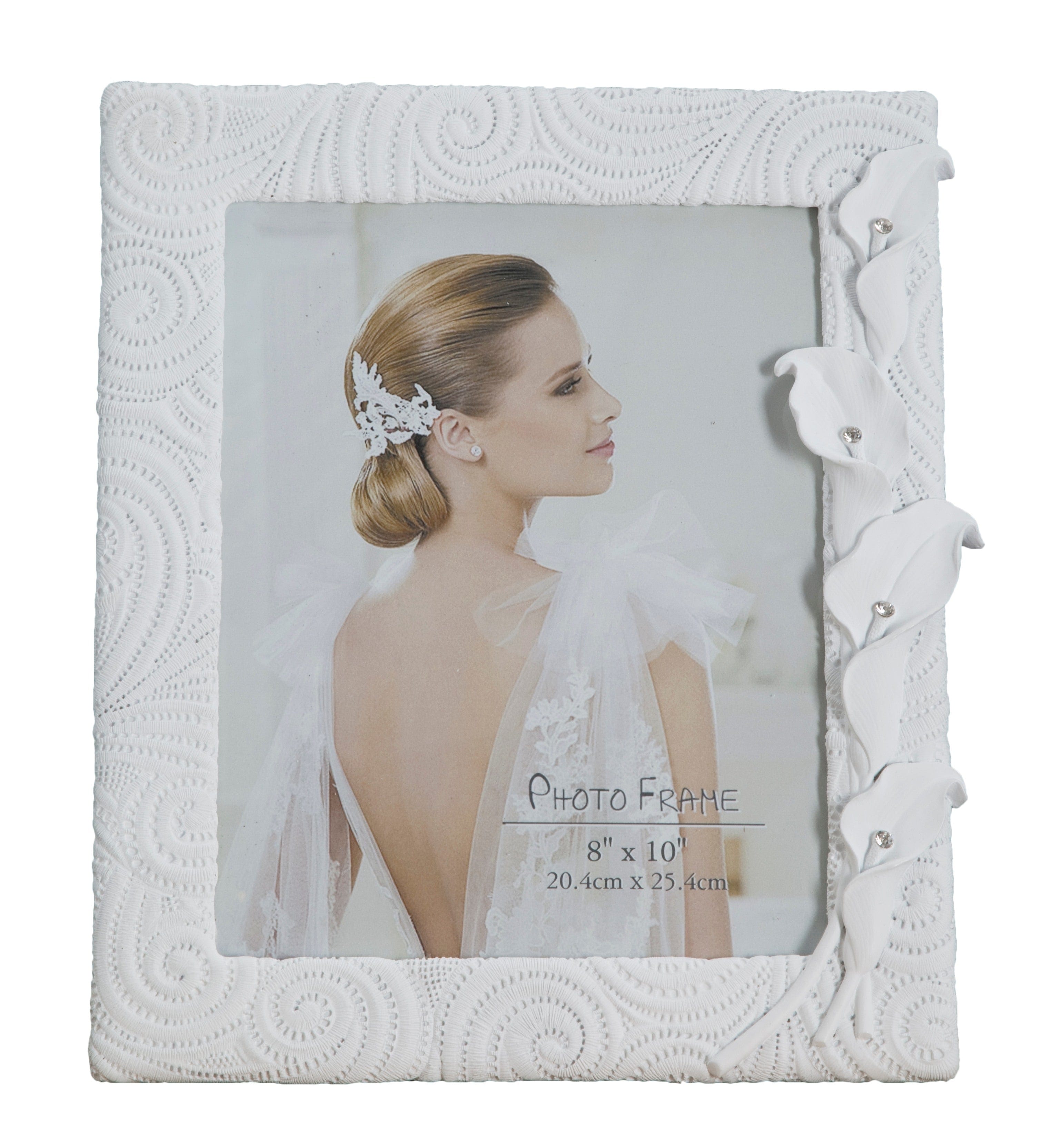 BFSummer Rama foto decorativa din rasina Shiny Bouquet Alb, 28,3 x 31,5 cm