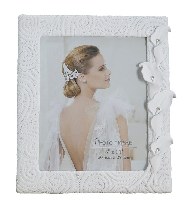 BFSummer Rama foto decorativa din rasina Shiny Bouquet Alb, 28,3 x 31,5 cm