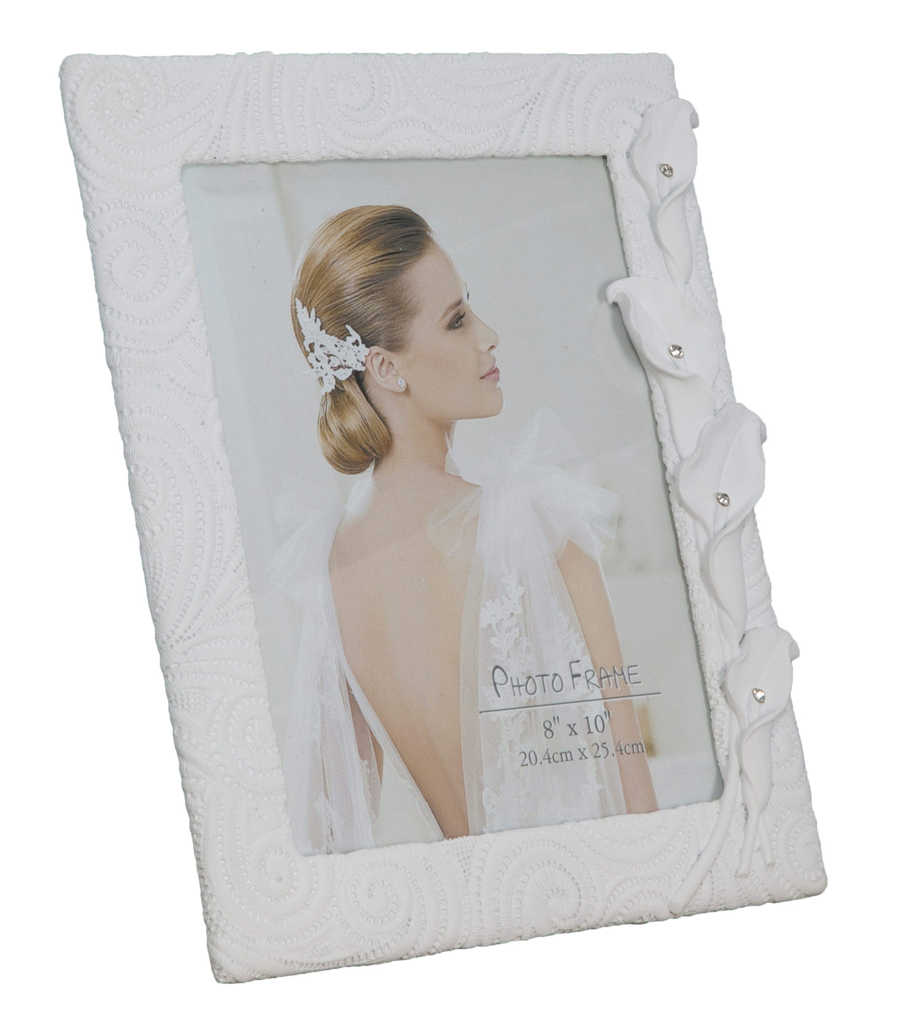 BFSummer Rama foto decorativa din rasina Shiny Bouquet Alb, 28,3 x 31,5 cm